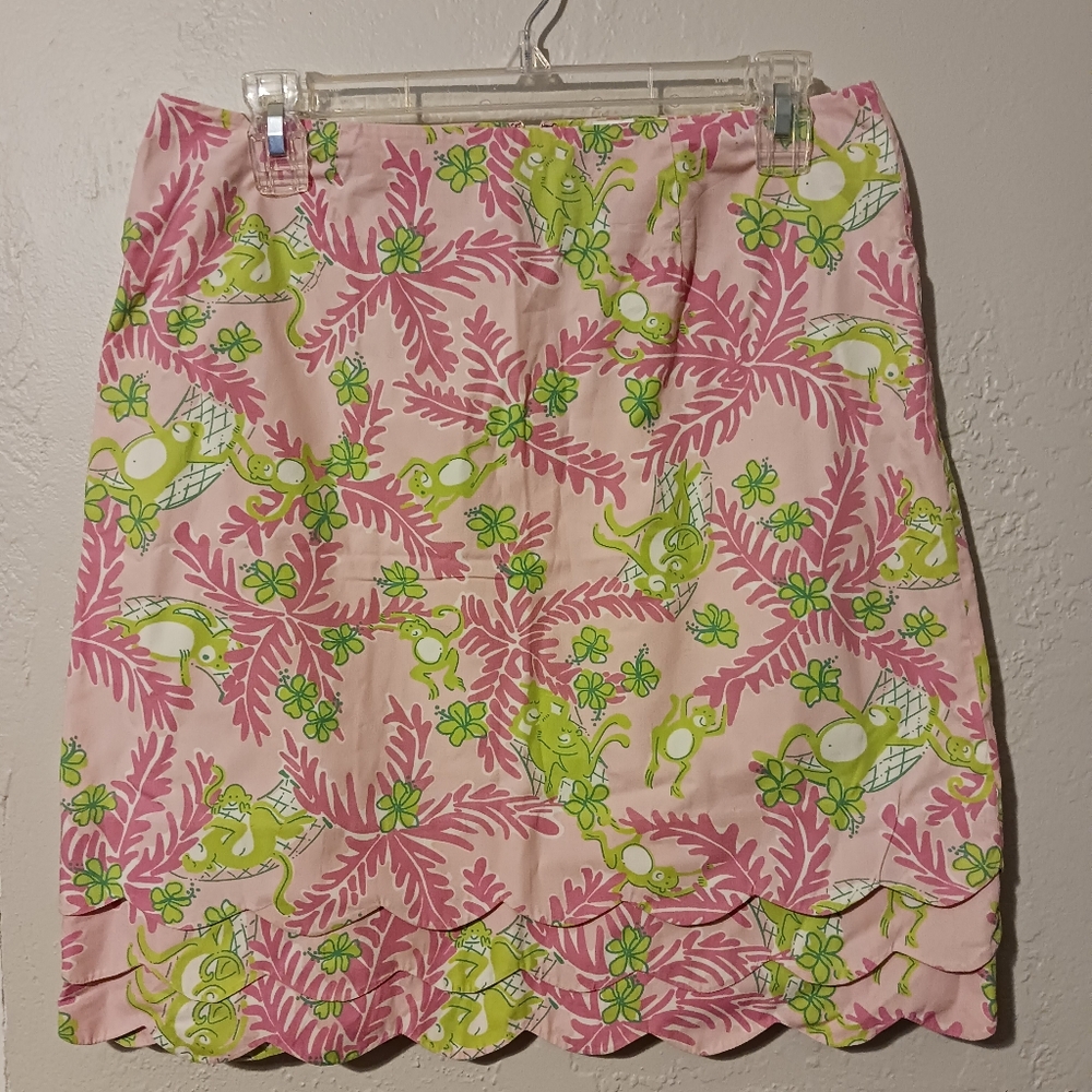 Lilly Pulitzer Vtg " Millionaires Row" Whimsical Jungle Animal Motif Size 4